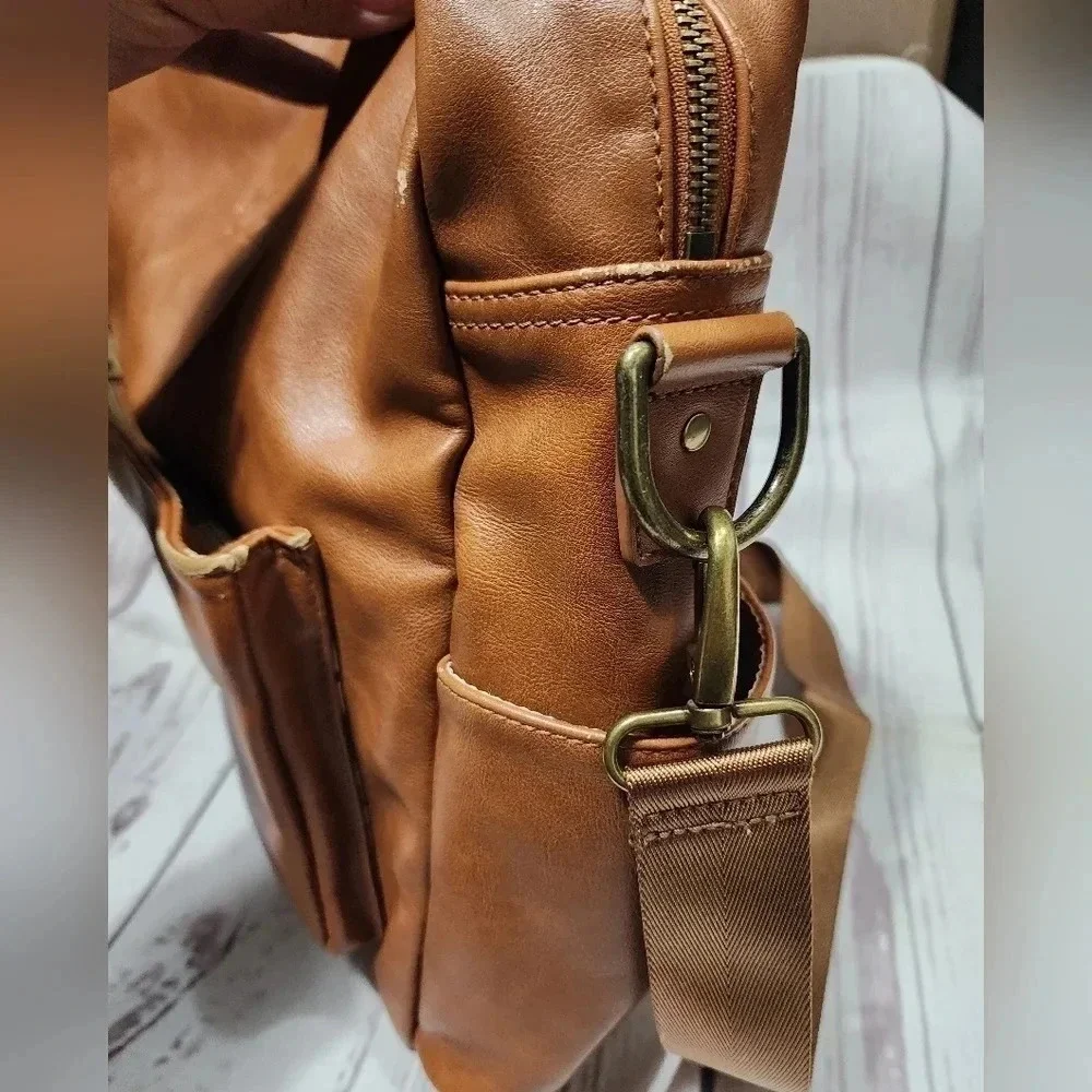 Milkmaid Goods Brooklyn Backpack in Cognac with Hattie Interior